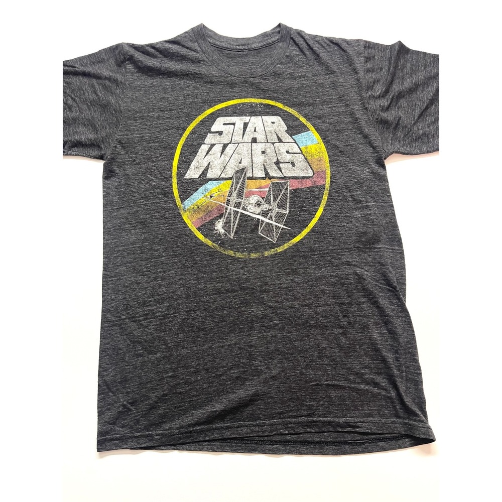Star Wars TIE Fighter Graphic T-Shirt Charcoal Heather Small Lucasfilm Retro